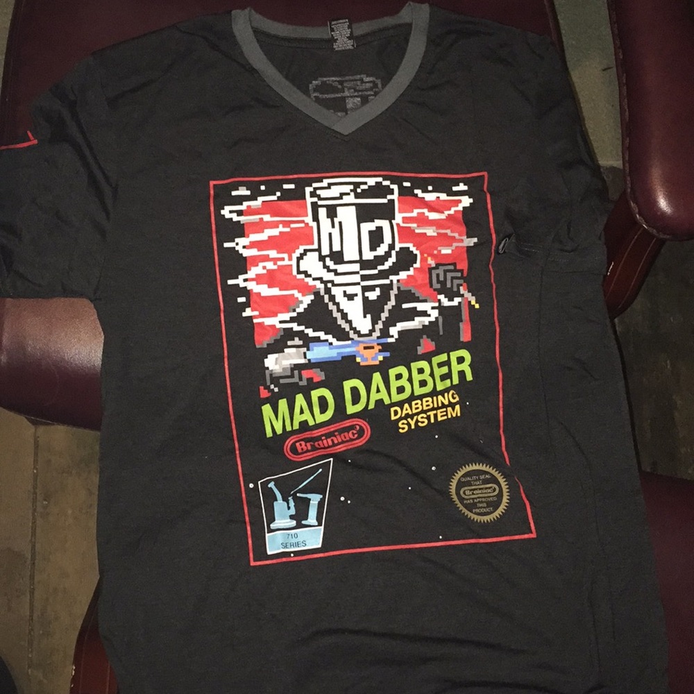MAD DABBER - 710 420 MENS LARGE L FITTED V NECK Cozy Cotton Stretch Custom